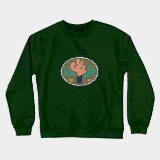 Cameo design with home plants in pots Crewneck Sweatshirt